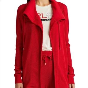 Lauren Ralph Lauren Thermal Waffle-Knit Cardigan - Lipstick Red - L